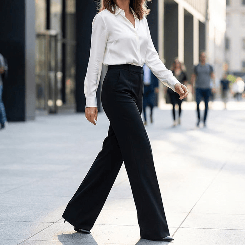 Elara – Women's High-Waisted Wide-Leg Suit Trousers