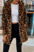 Leora – Leopard Print Faux Fur Longline Coat