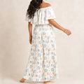 Florevia – Women's Off-Shoulder Floral Maxi Dress with Pockets