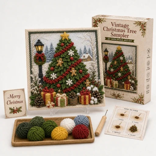Foldery – Pre-Punched 3D Christmas Yarn Art Kit