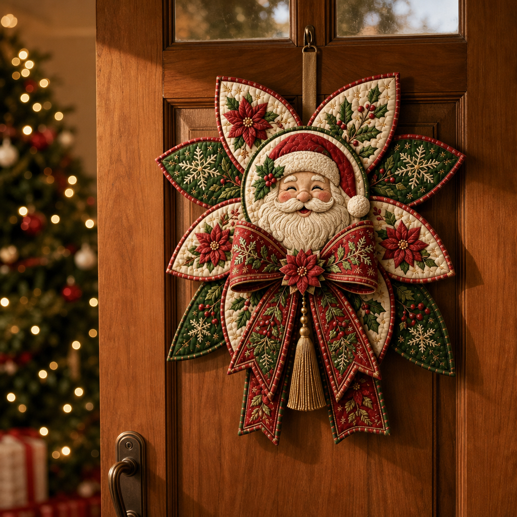 Stitchmas Bow Kit – DIY Fabric Santa Ornament Sewing Kit