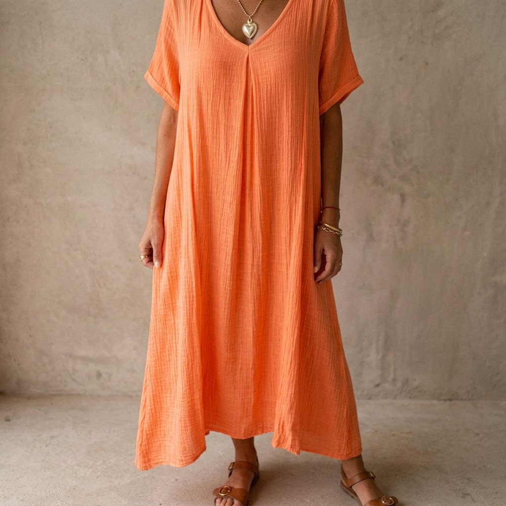 Lunessa – Women's breezy linen-look summer dress
