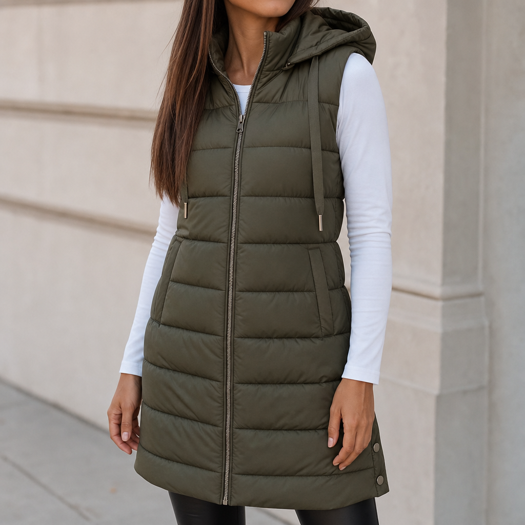 Wearbella – Longline Zip-Up Puffer Vest
