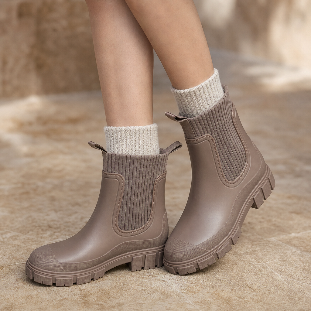 Puddlestep – Elastic Collar Ankle Rain Boots