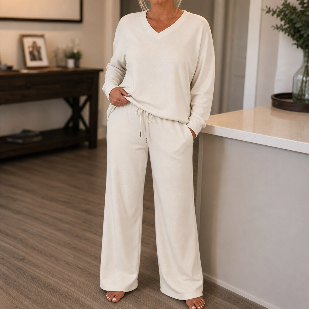 Draperie – Vertical-Seam Drawstring Knit Lounge Set