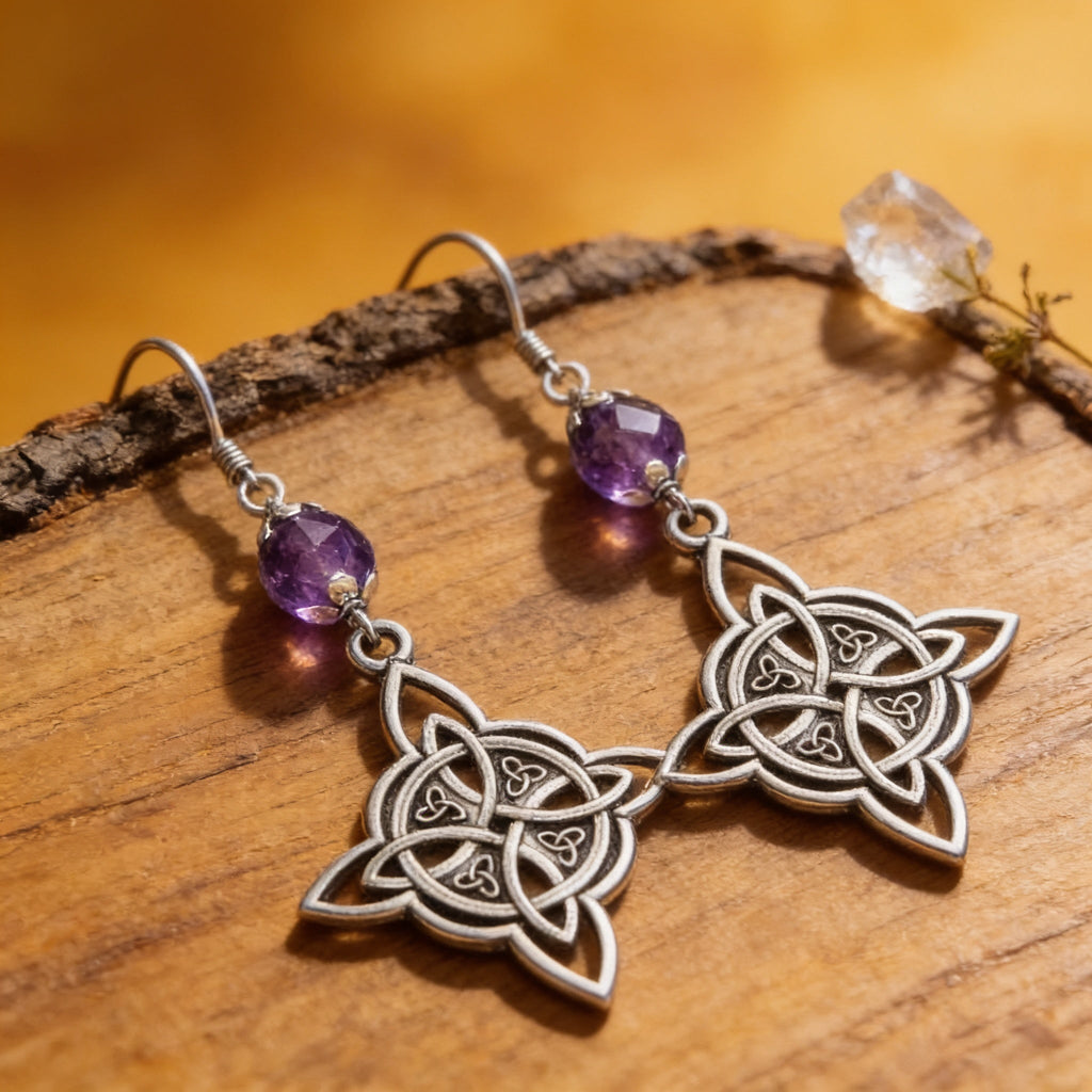 Lunavia – Celtic Knot Beaded Drop Earrings