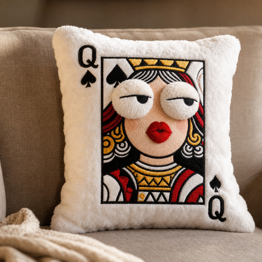 Velvina – Queen Of Spades Statement Throw Pillow