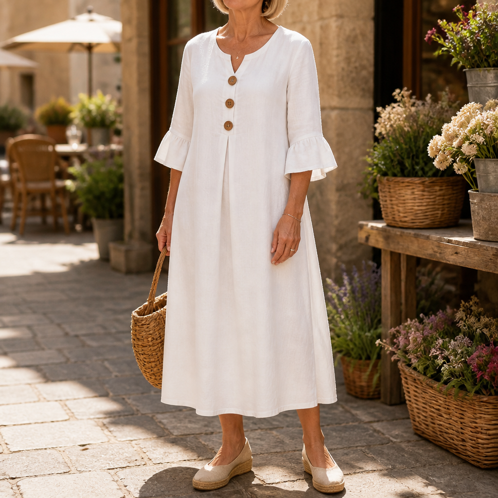 Wearbella – V-Neck Ruffle Sleeve Midi Dress