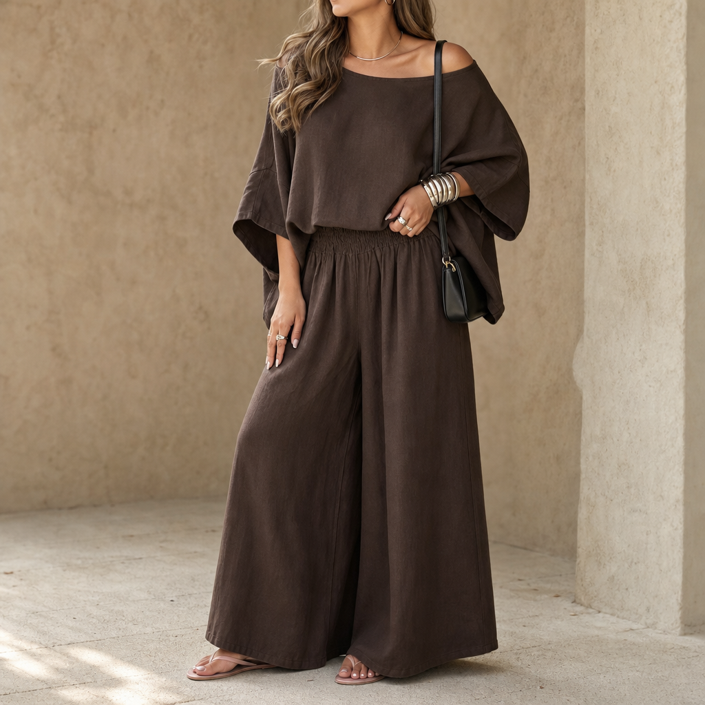 Elowen Set – Oversized Twill Top And Wide-Leg Pants Set