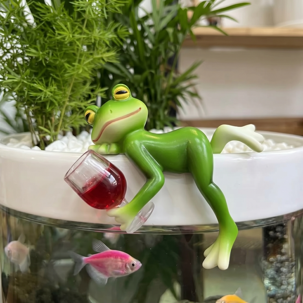 Hopwell – Wine-Sipping Frog Planter Ornament