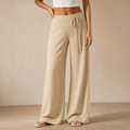 Wearline – Pinstripe Wide-Leg Drawstring Pants