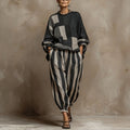 Loungefit – Color-Block Loose-Fit Two-Piece Set