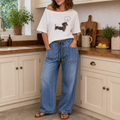Longleg Denim Co. – Wide-Leg Drawstring Denim look Pants