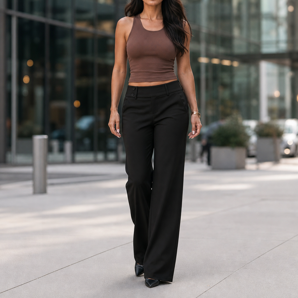 Wearbella – High-Waisted Fluid Wide-Leg Trousers