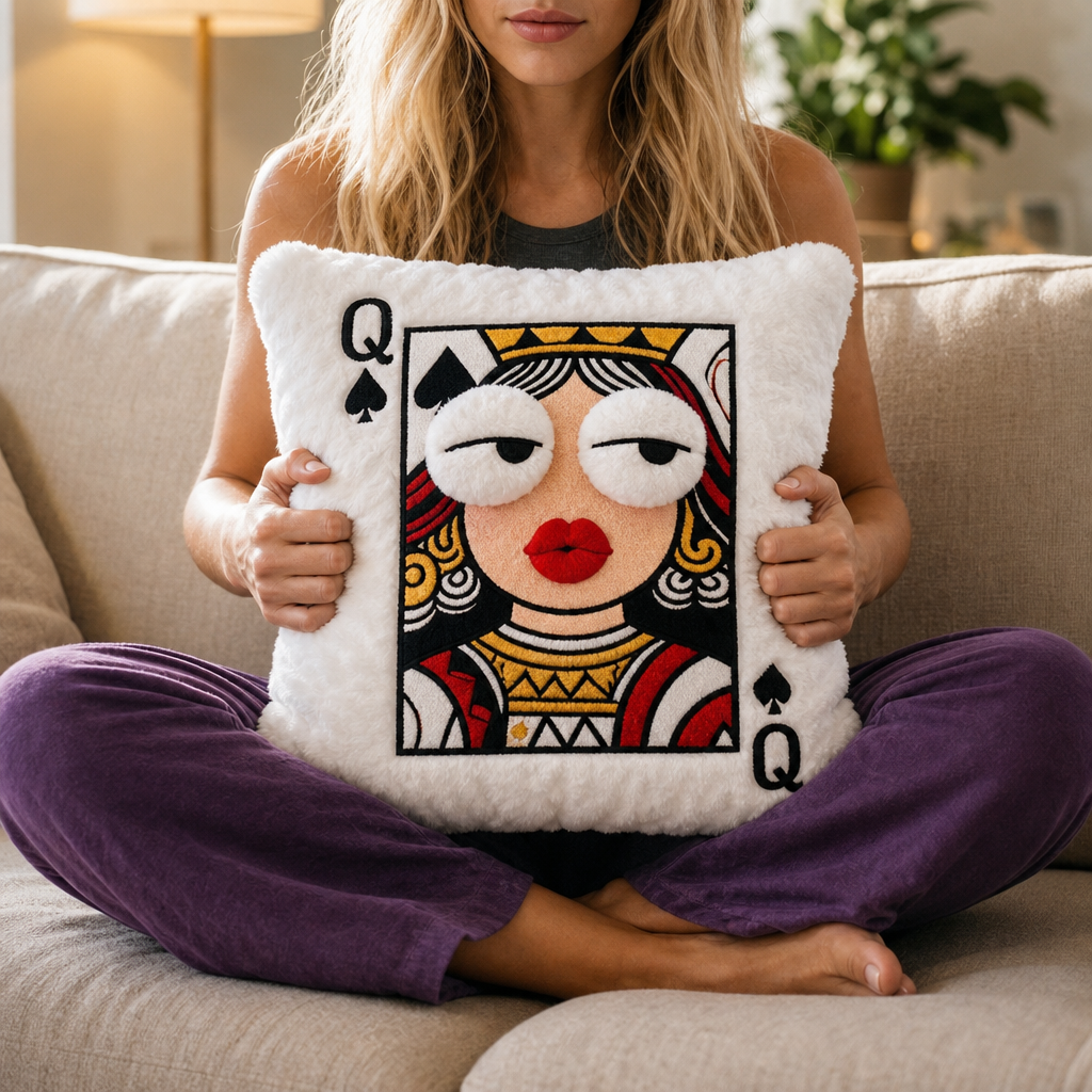 Velvina – Queen Of Spades Statement Throw Pillow