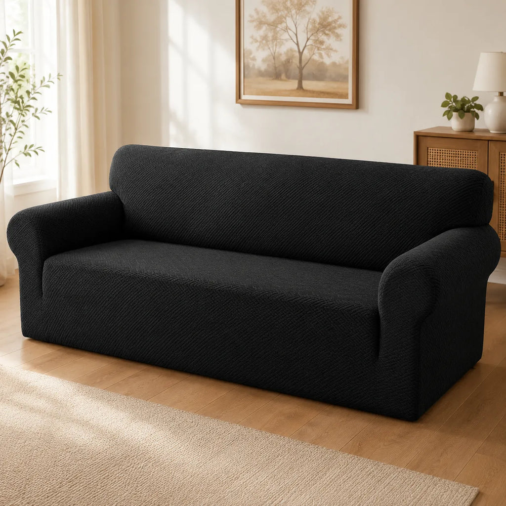 Covella – Stretch Jacquard polyester Sofa Cover with Anti-Slip Foam Rods