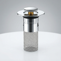 Drainwell - Pop up sink strainer with hair catching basket
