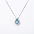 Lunaire - Aqua Blue Teardrop Pendant Necklace