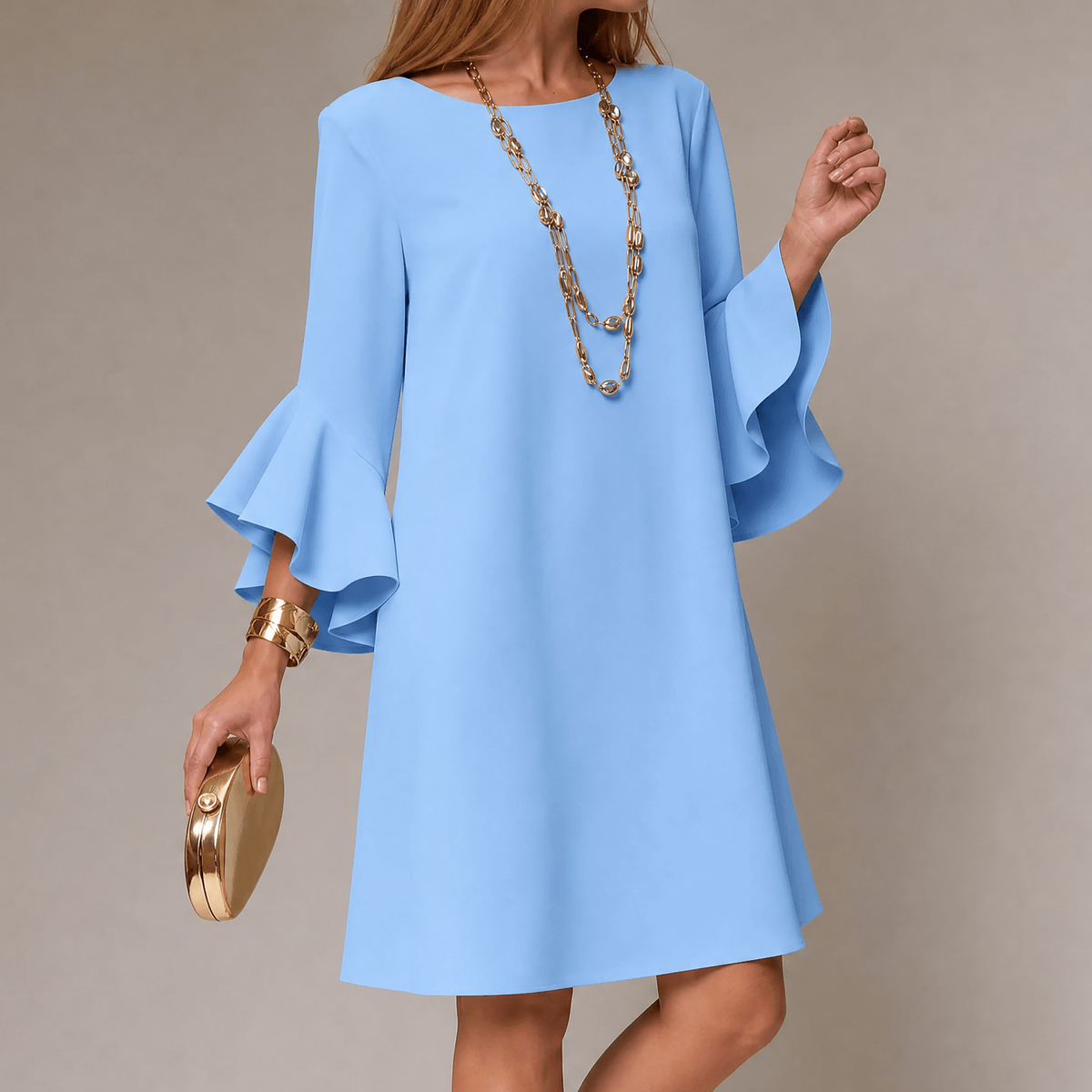Hilaria – Women's Statement Bell Sleeve Mini Dress