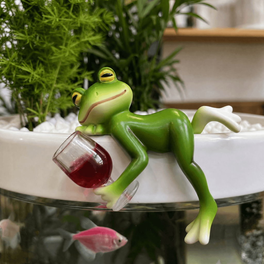 Hopwell – Wine-Sipping Frog Planter Ornament