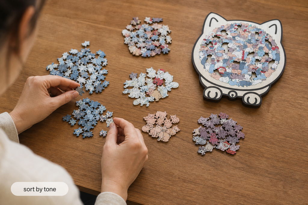 FUNNEL · Purrzzle – 135-Piece Cat-Shaped Wooden Jigsaw Puzzle