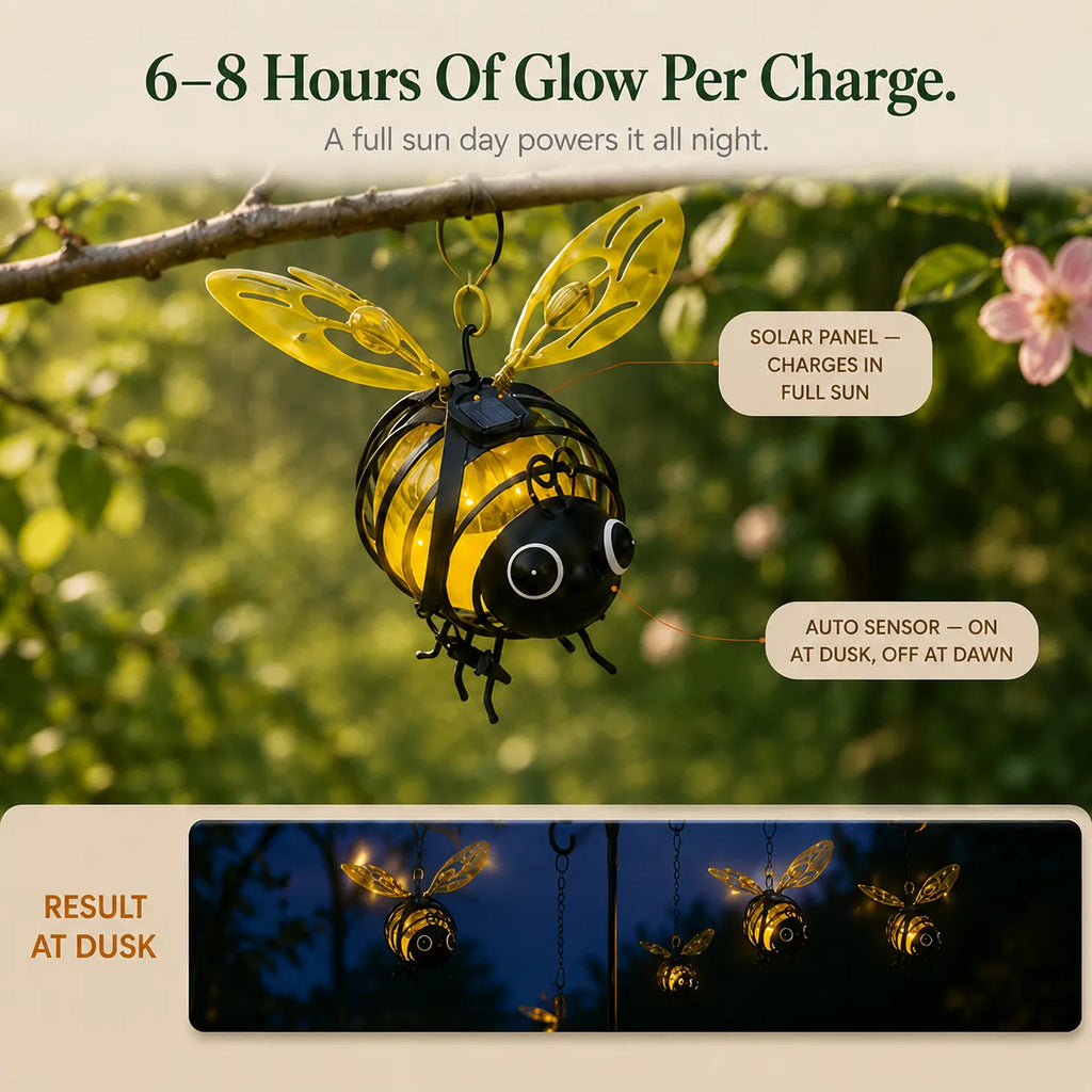 Beeloom – Solar Hanging Bee Lamp for Garden