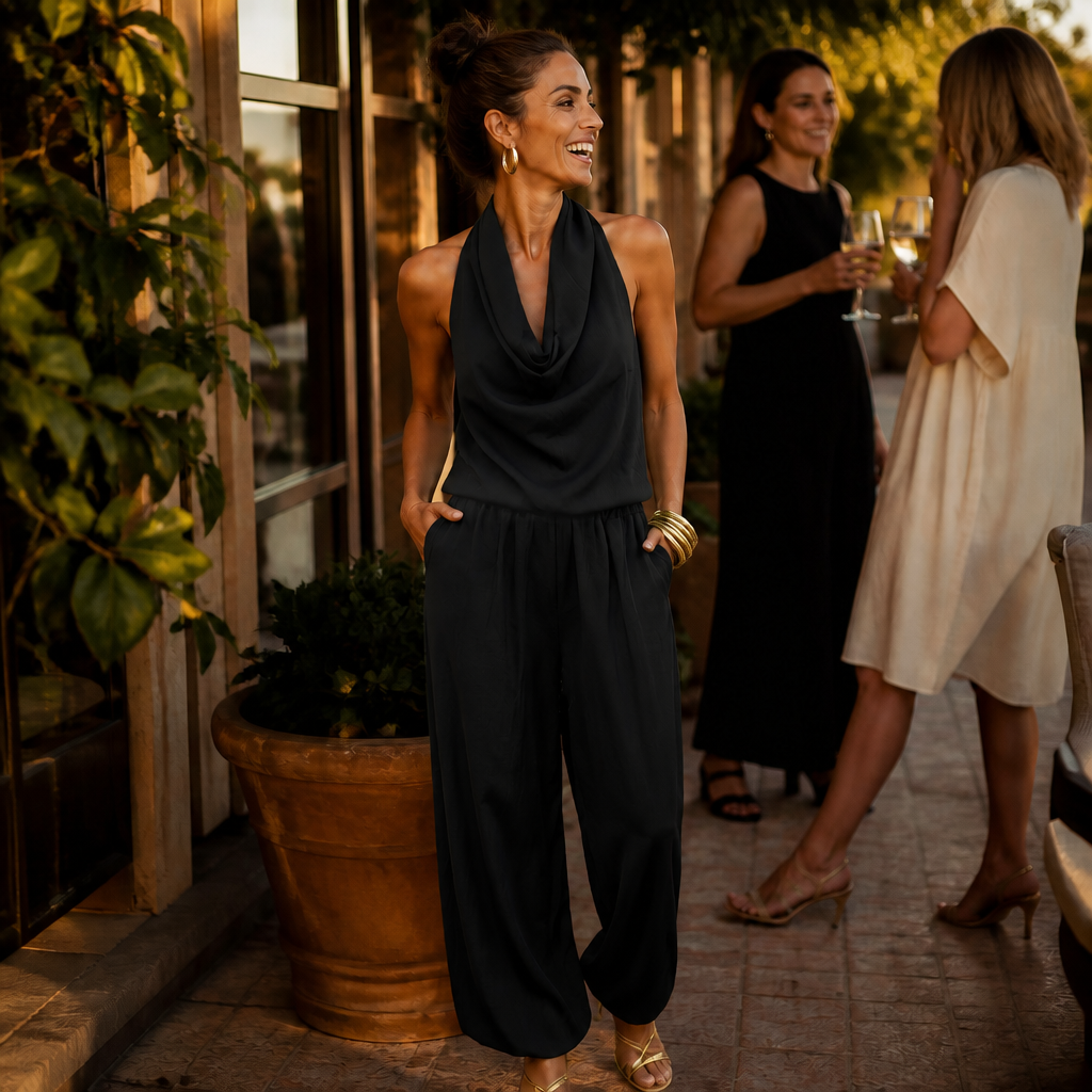 Draplyn – The 2-Piece Halter That Skims, Not Swallows