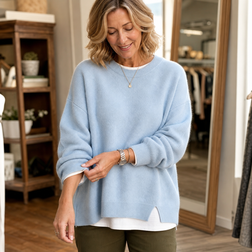 Layerlyn – Contrast Trim Layered-Look Sweater