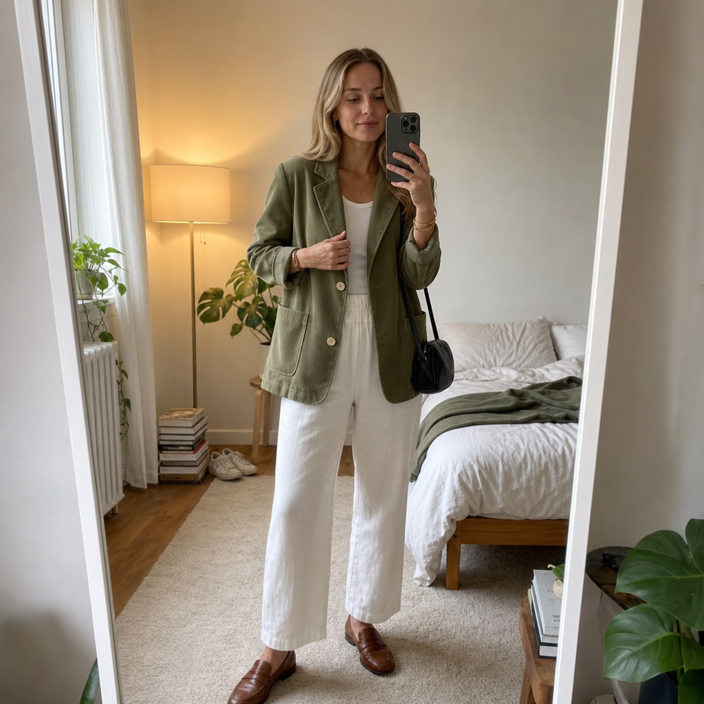 Corduraine – Notch Collar Single-Breasted Corduroy Blazer