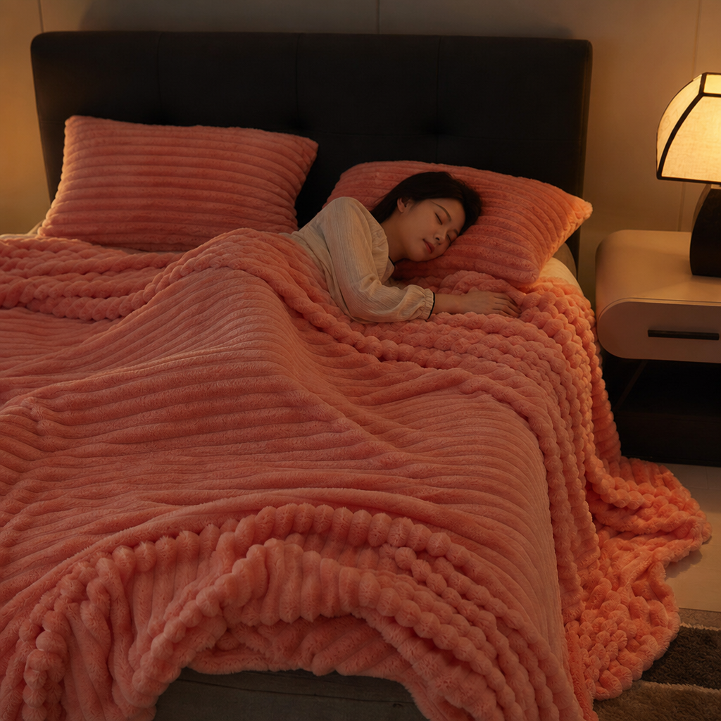 Plushwick – Two-Tone Reversible Rabbit Plush Blanket