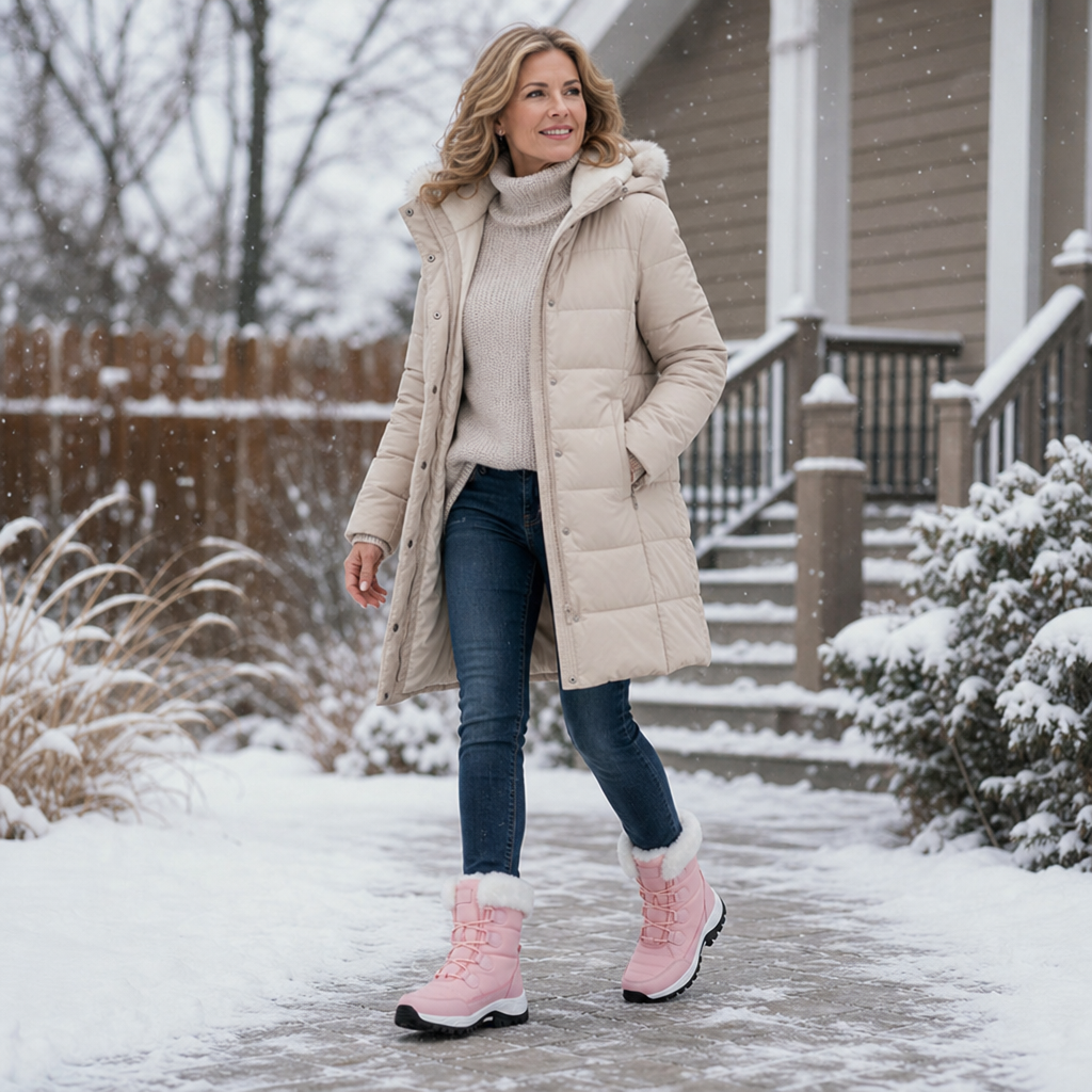 Cozywalk – Fleece-Lined Non-Slip Platform Snow Boots