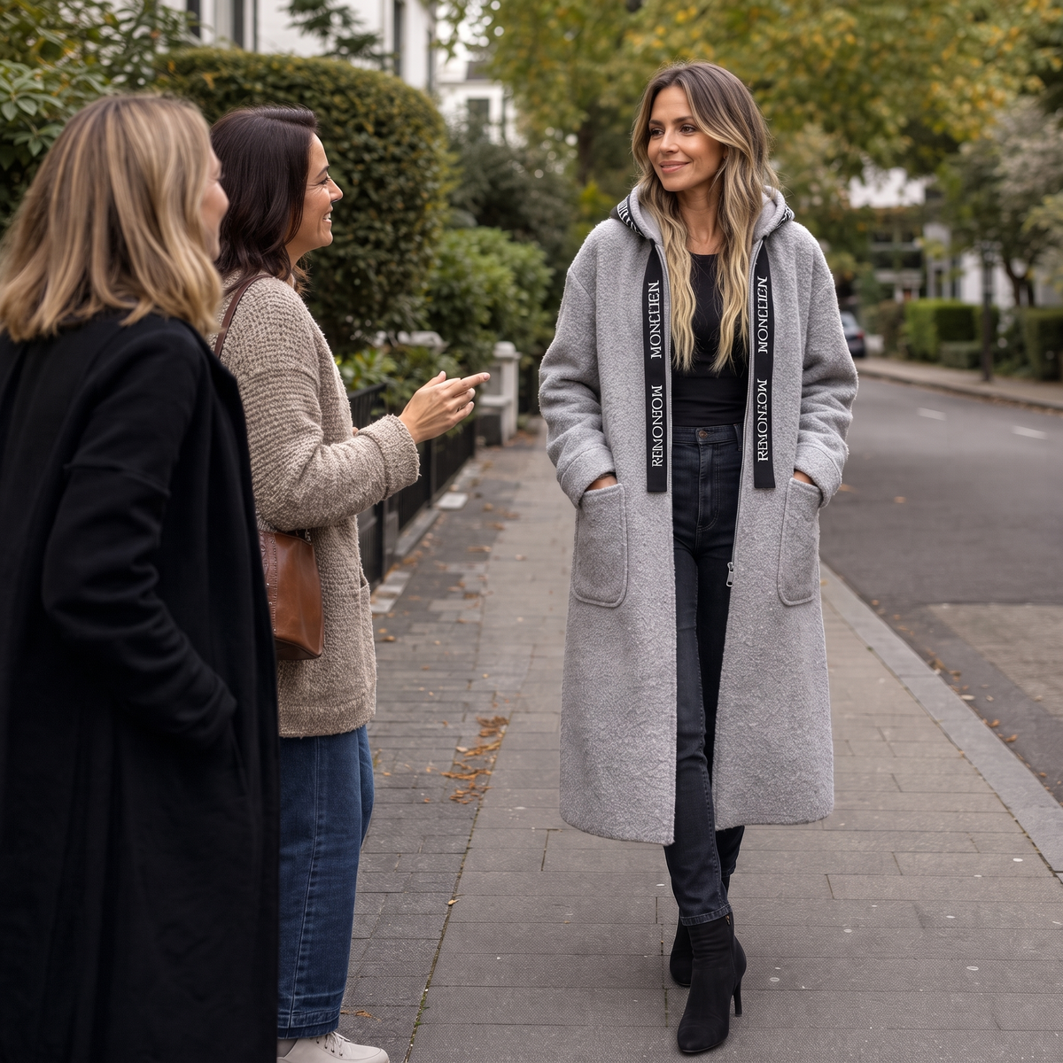 Wearbella – Hooded Zip-Front Long Coat