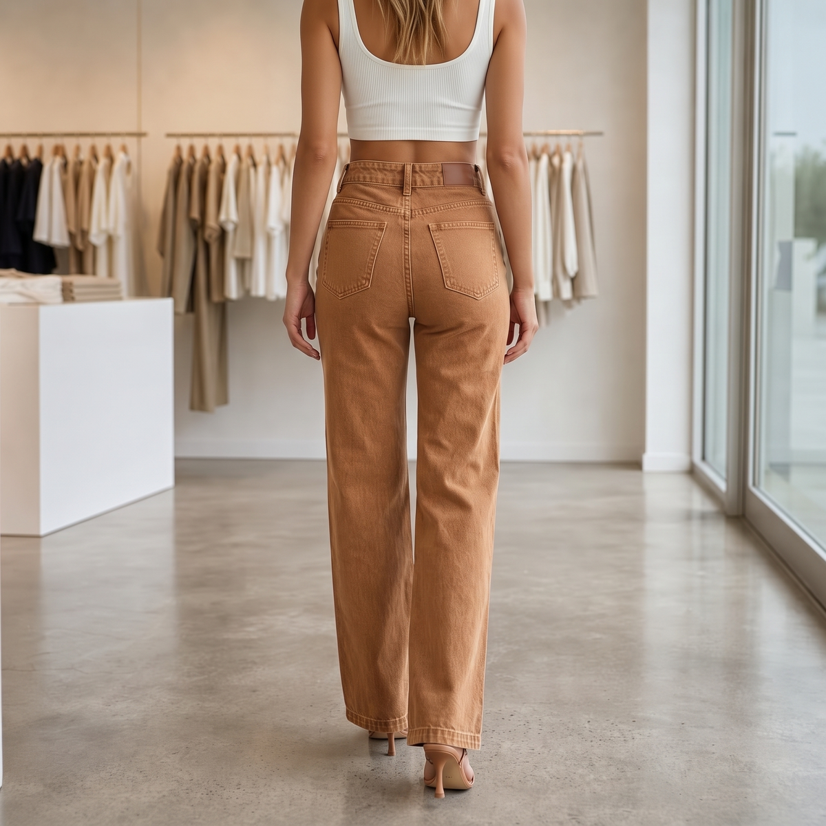 Highline – Double-Button Waistband Wide-Leg Jeans