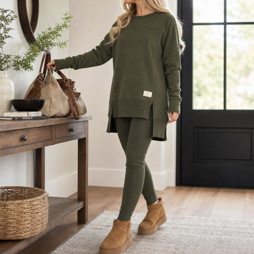 Wearbella – Split Sleeve Top And Pants Set