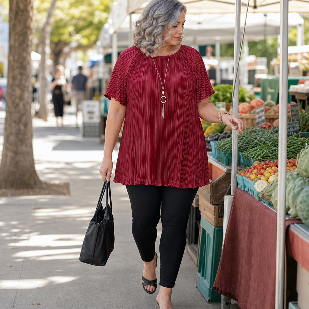 Wearbella – Pleated Wide-Fit  Blouse