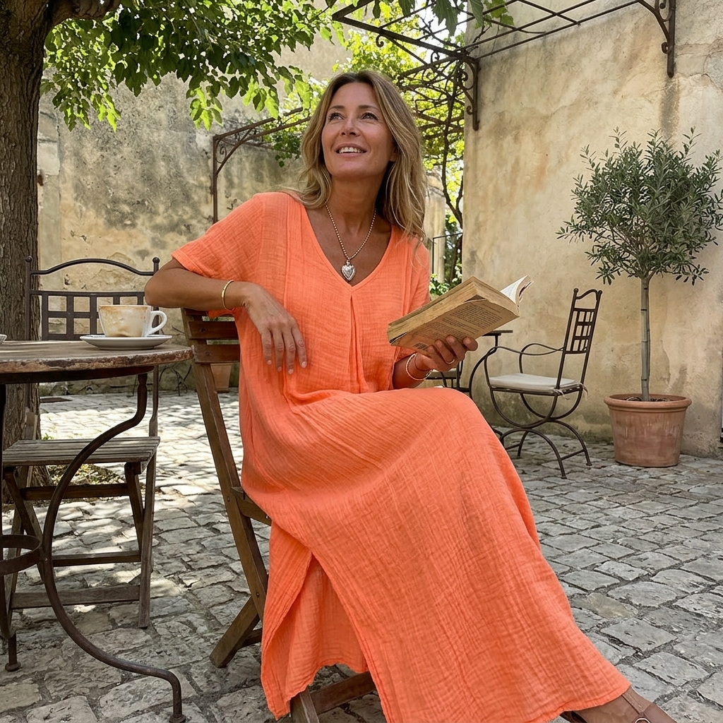 Lunessa – Women's breezy linen-look summer dress