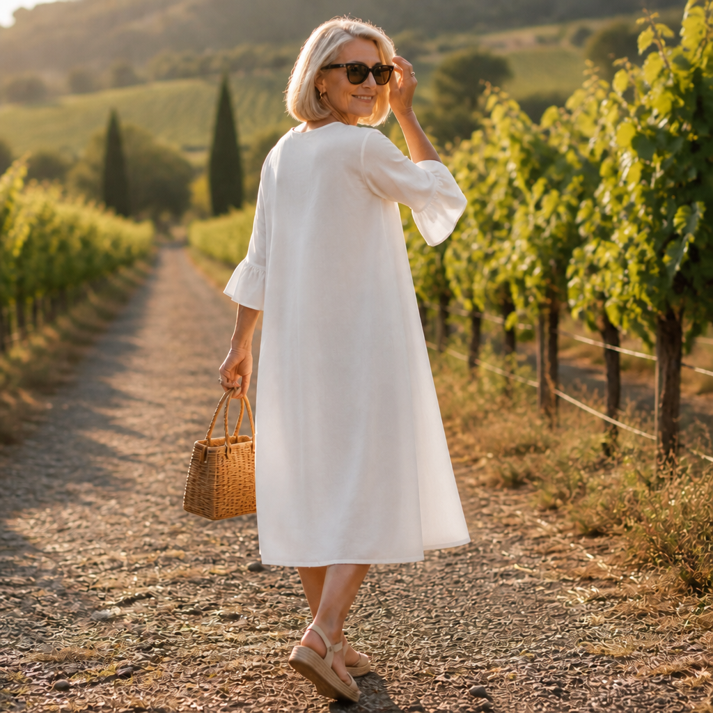 Wearbella – V-Neck Ruffle Sleeve Midi Dress