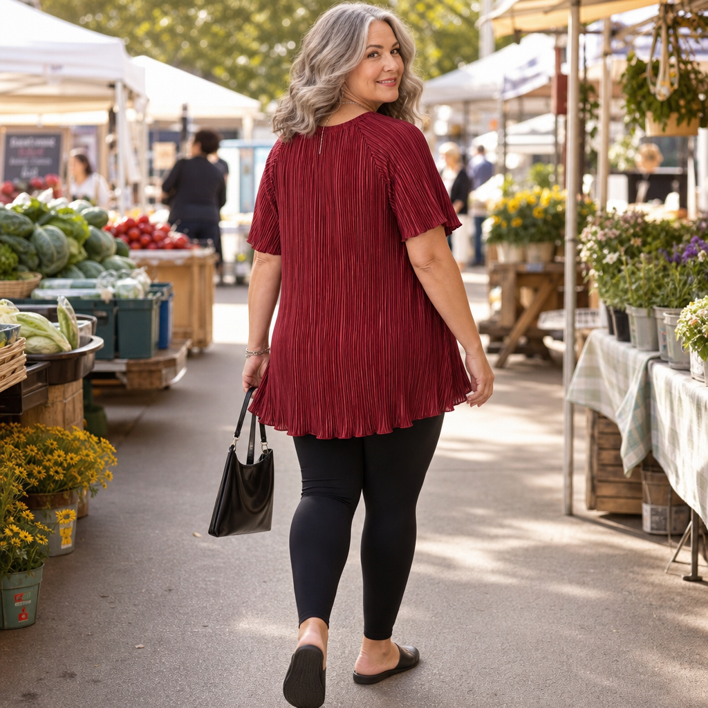 Wearbella – Pleated Wide-Fit  Blouse