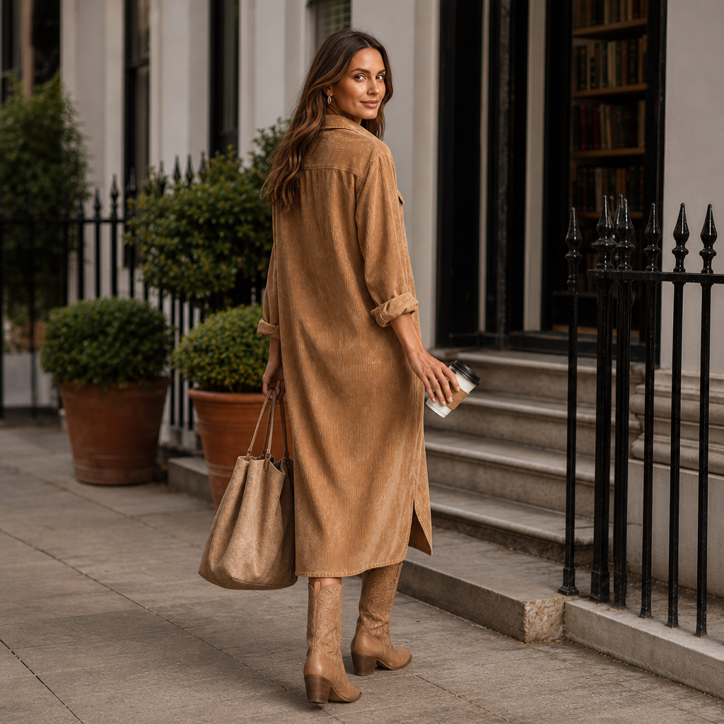 Wearbella – Button-Front Midi Shirt Dress With Side Slit