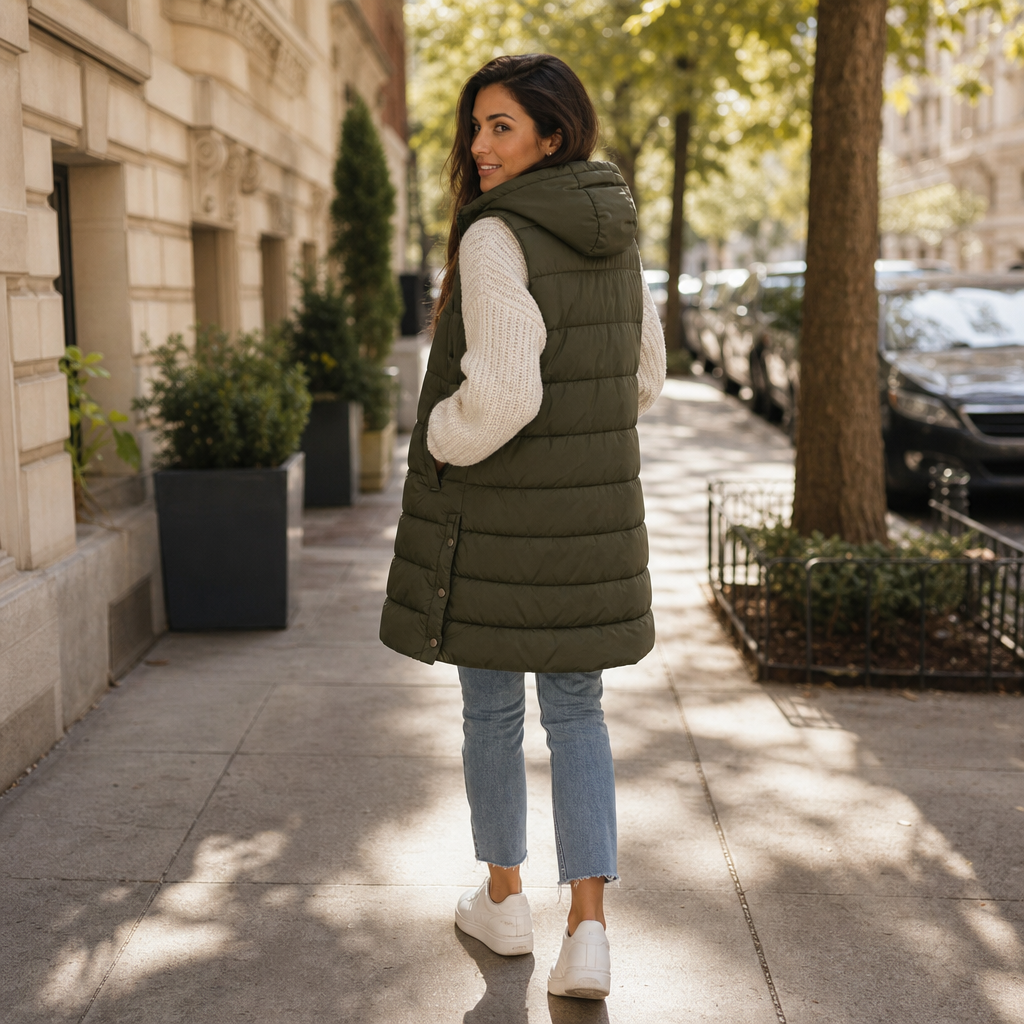 Wearbella – Longline Zip-Up Puffer Vest