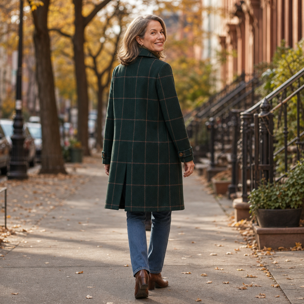 Wearbella – Plaid Two-Button Oversized Wool-Look Coat