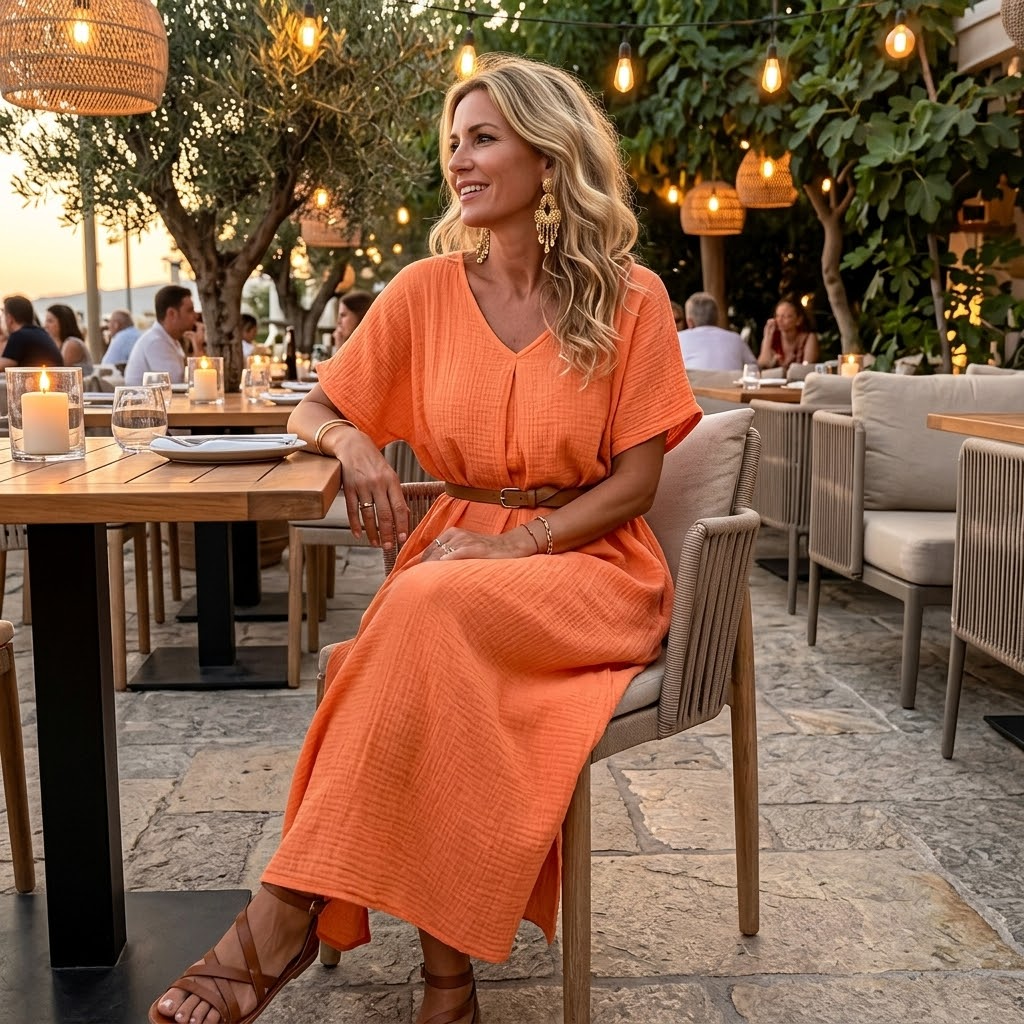 Lunessa – Women's breezy linen-look summer dress