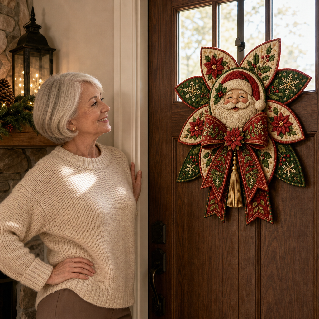 Stitchmas Bow Kit – DIY Fabric Santa Ornament Sewing Kit