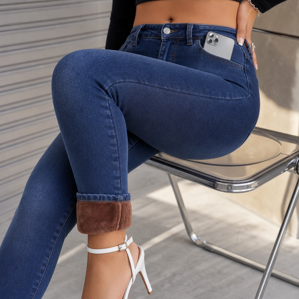Plushden – Fleece-Lined High-Stretch Skinny Jeans