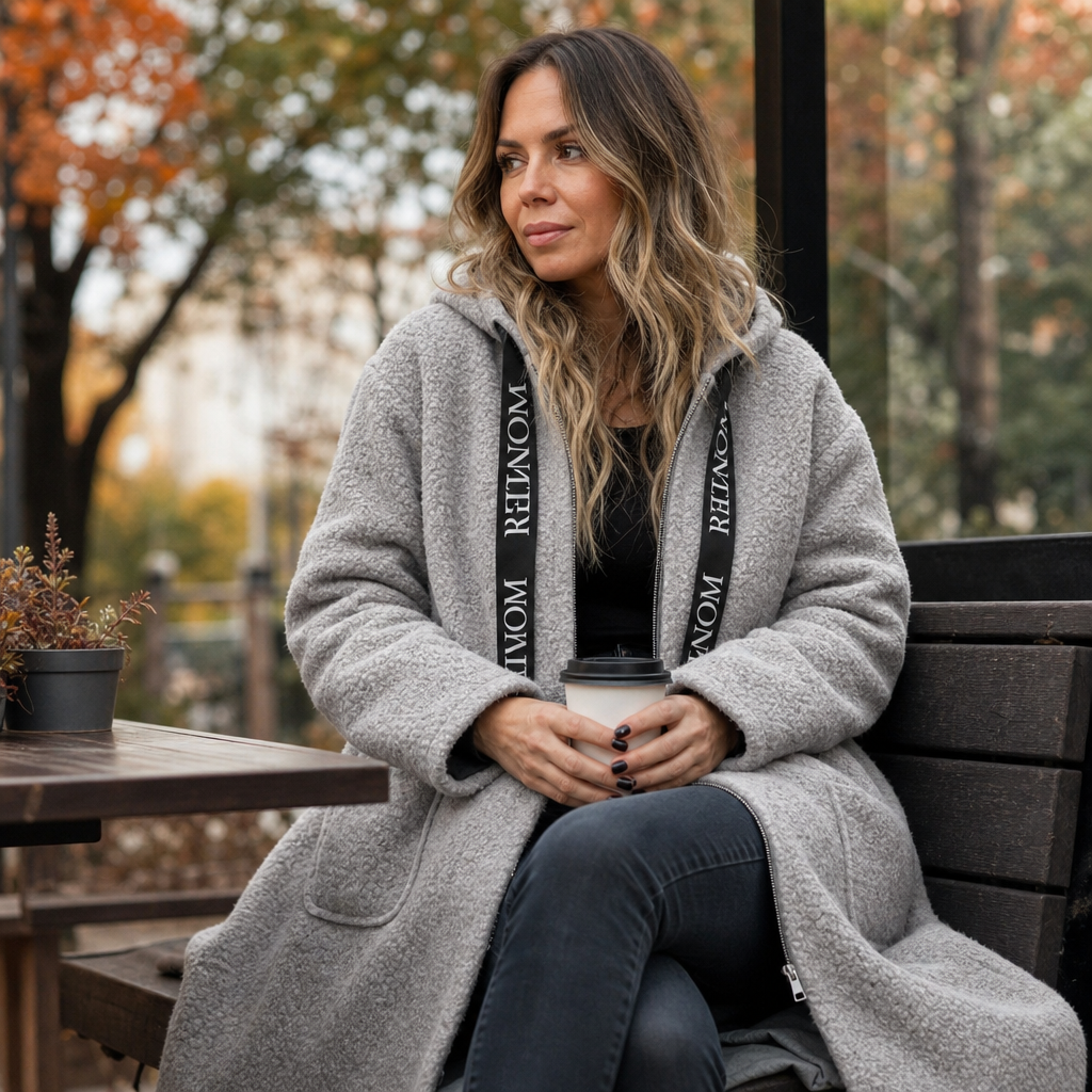 Wearbella – Hooded Zip-Front Long Coat