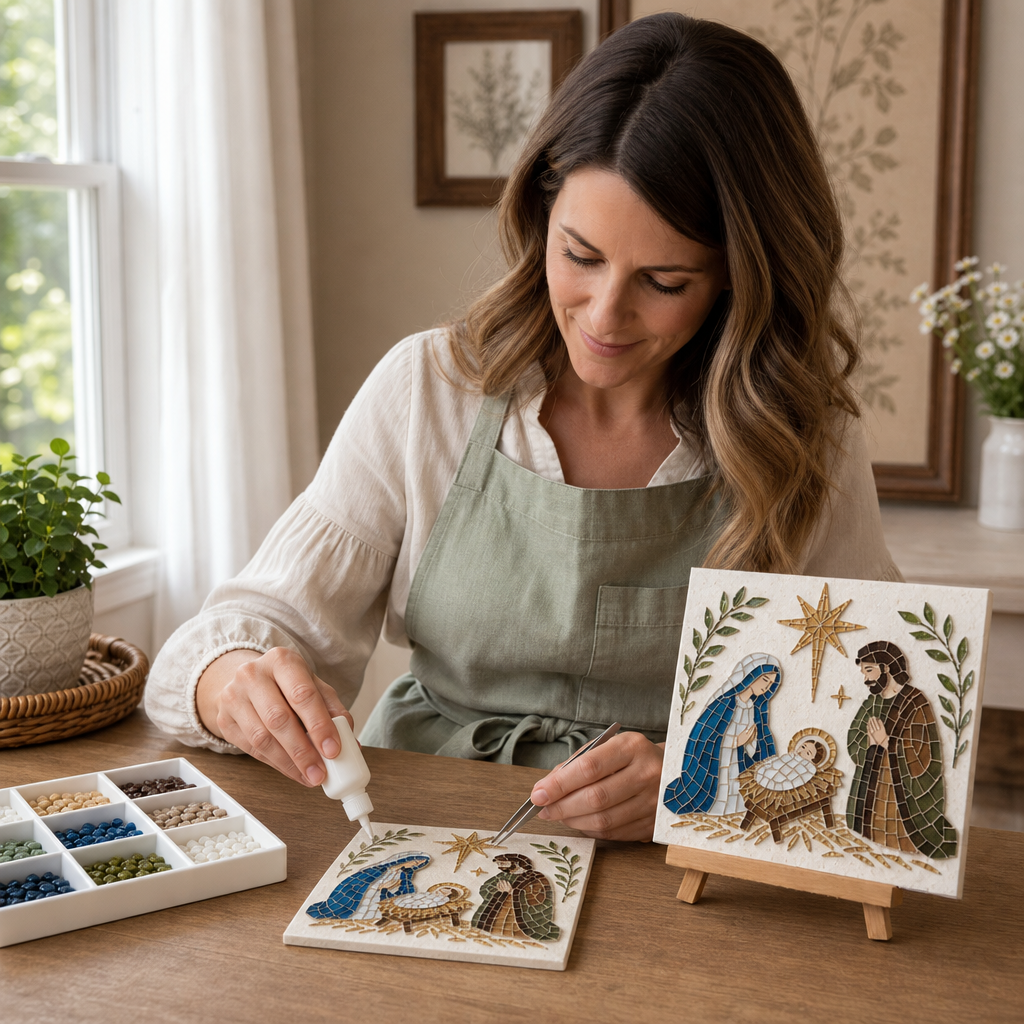 Silent Night Mosaic – Nativity Easel Mosaic Craft Kit