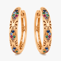 Lumielle – Sparkling Rose-Gold Floral Hoop Earrings