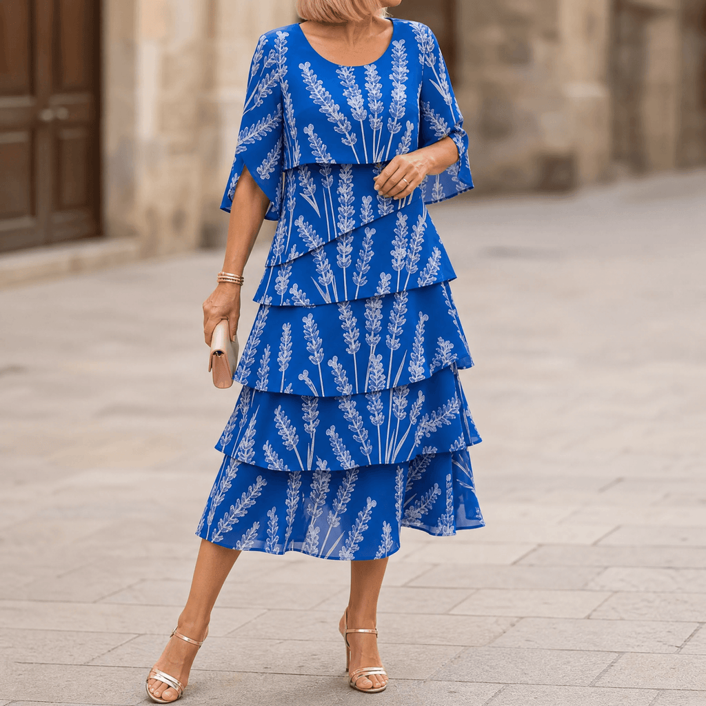 Lumielle – Women's Tiered Floral Midi Dress