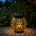 Lumivine – Solar Hanging Lantern with Floral Shadow Art
