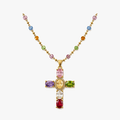 Lumora – Rainbow Cross Pendant Necklace